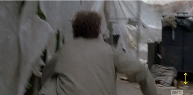 Third, we know that there is a hiding space under the dumpster. There is clearly room for a body under there.